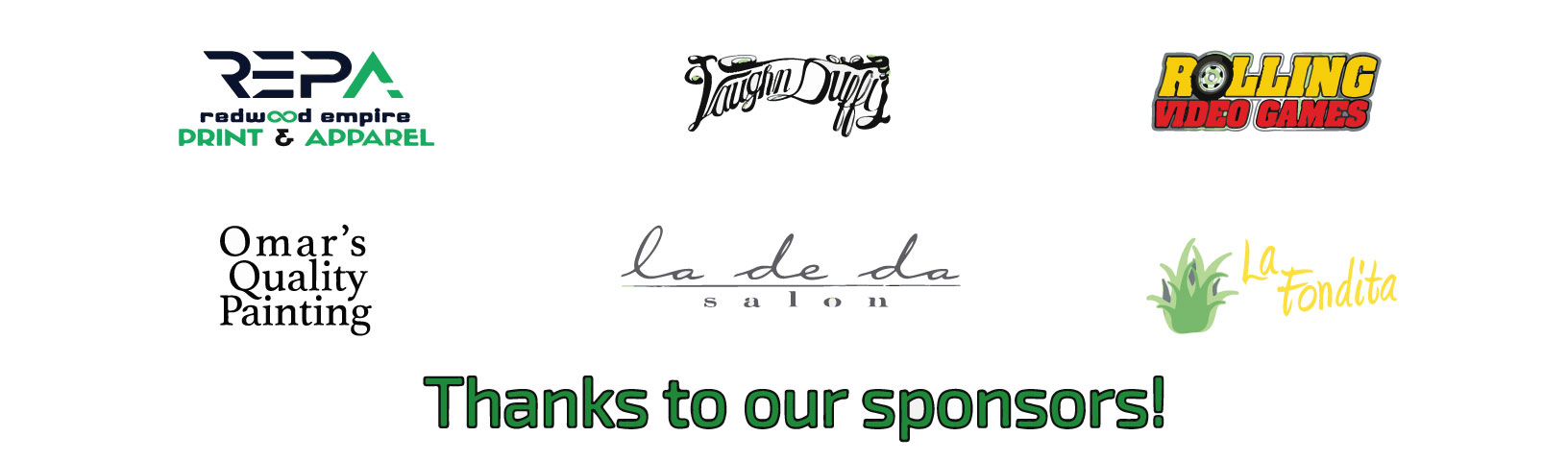 banner of corporate sponsor logos